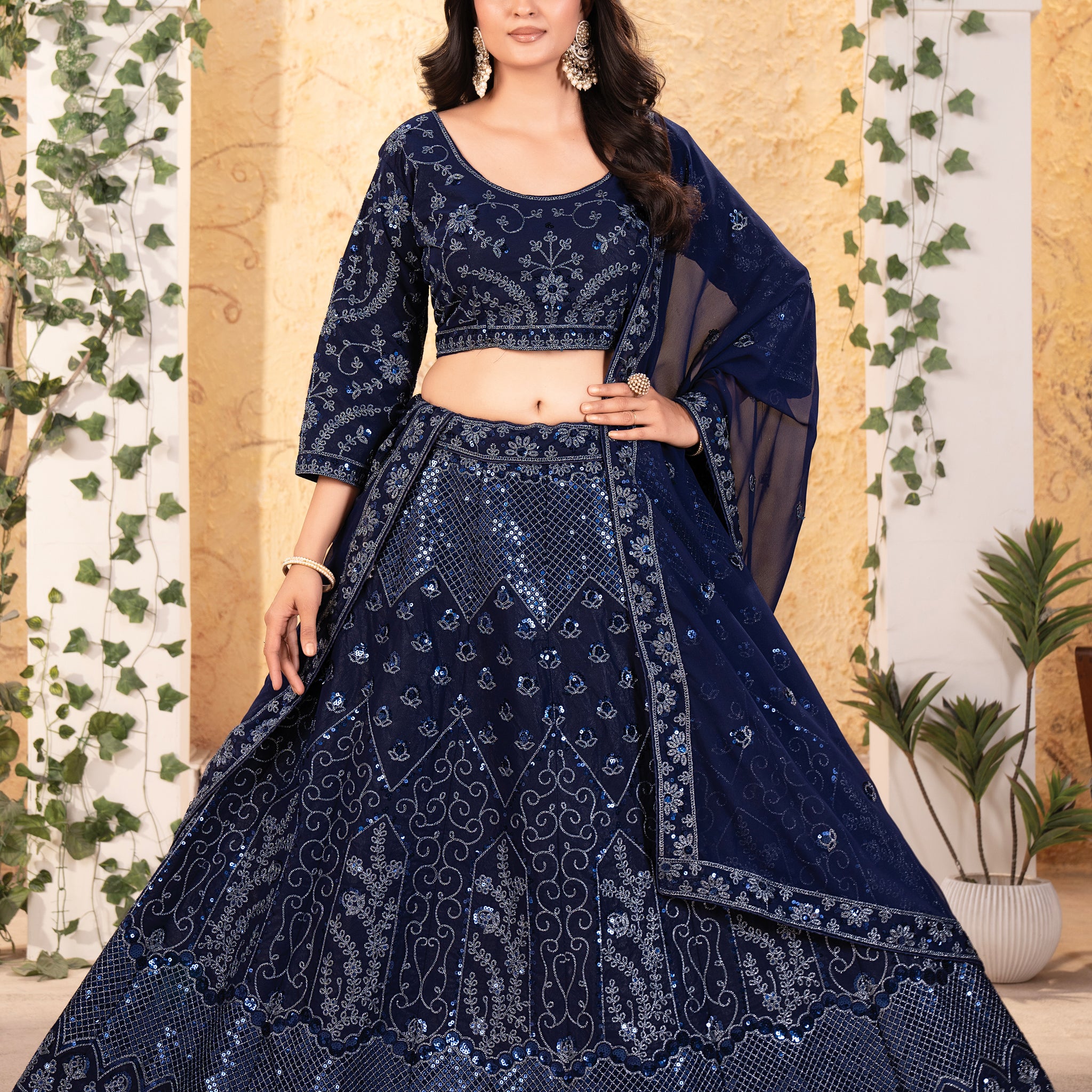 Designer Sequin Georgette Lehenga Choli