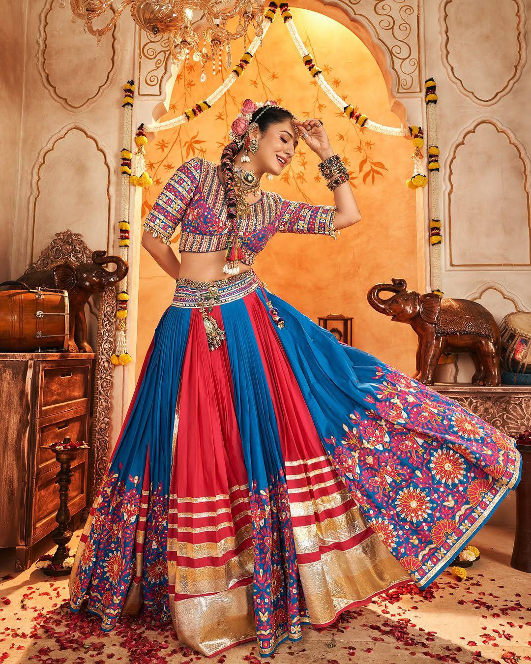 Stylish Muslin Cotton Lehenga Choli with Dupatta