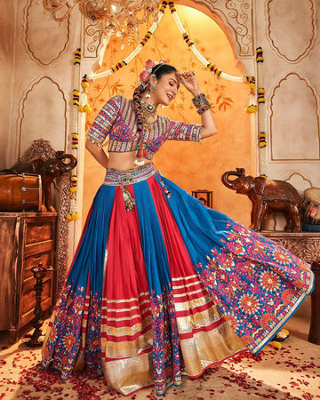 Stylish Muslin Cotton Lehenga Choli with Dupatta