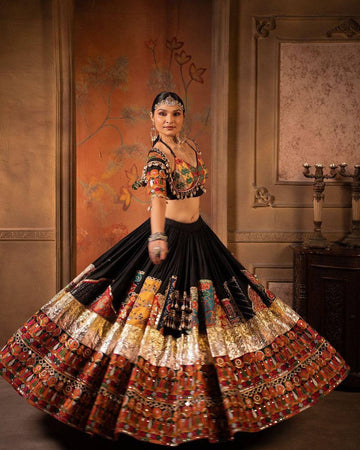 Navaratri Special Designer Digital Print & Mirror Lehenga