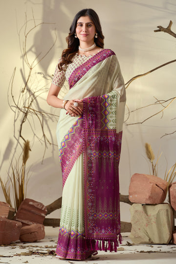 Soft Georgette Geometric Print Saree
